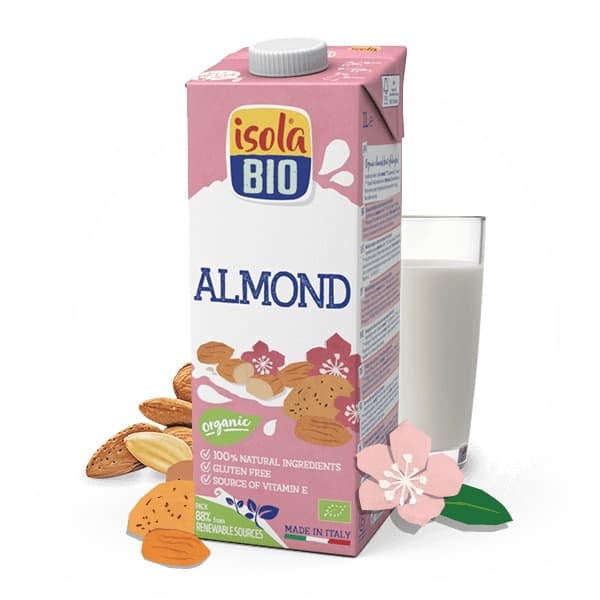 Front view of product: Isola Bio Almond Milk