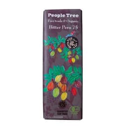 Front view of product: People Tree Fair Trade Bar Chocolate, Bitter Peru 75
