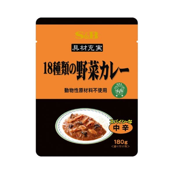 Front view of product: S&B Eighteen-Vegetable Curry with No Animal Ingredients
